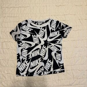 Nike Kids Black and White Logo Tee